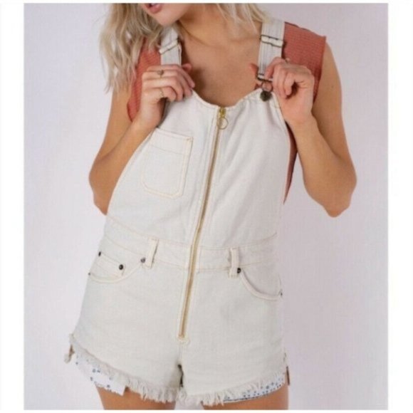 (Sold) Free People Sunkissed Denim Shortall Short - Picture 5 of 7